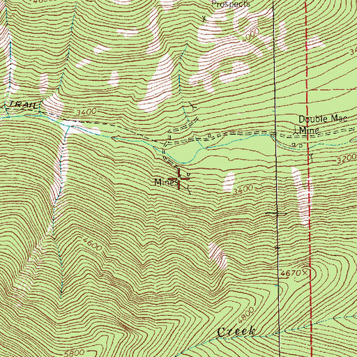 Topographic Map of Silver Mountain Mine, MT