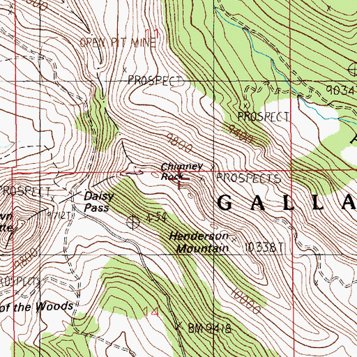 Topographic Map of Upper Homestake Number 1 Mine, MT