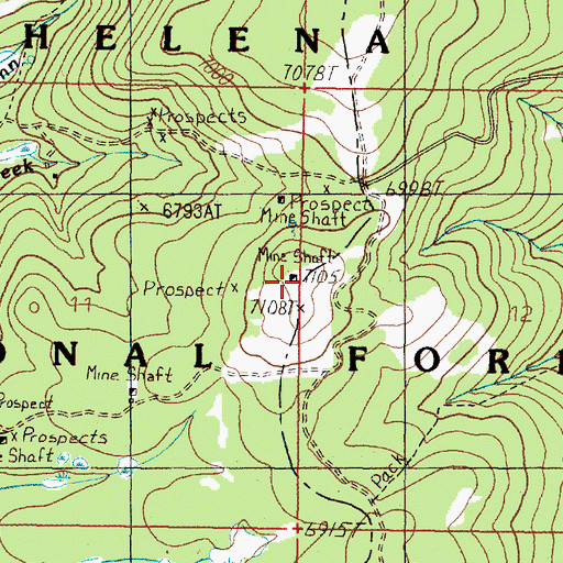 Topographic Map of Home Stake Mine, MT