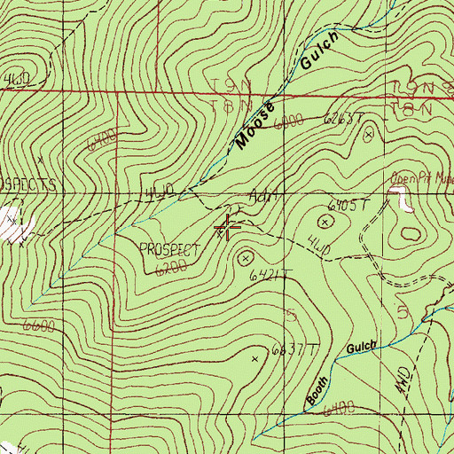 Topographic Map of Orphan Widow Mine, MT