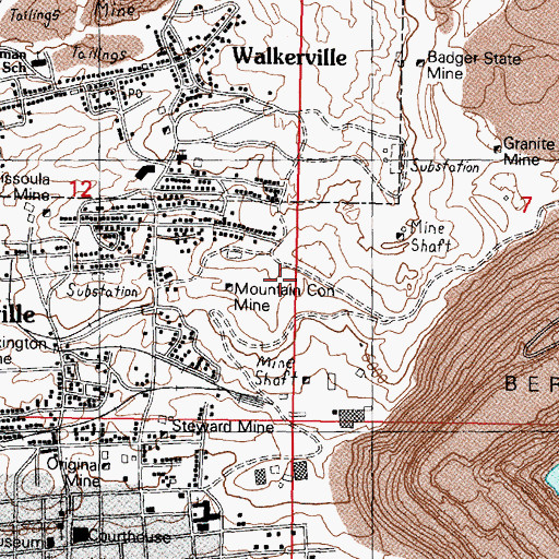 Topographic Map of Old Glory Mine, MT