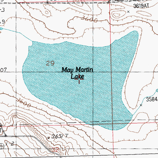 Topographic Map of May Martin Lake, MT