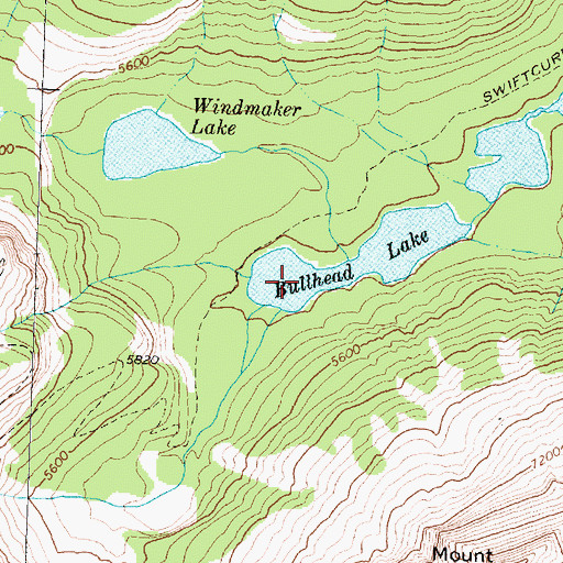 Topographic Map of Bullhead Lake, MT