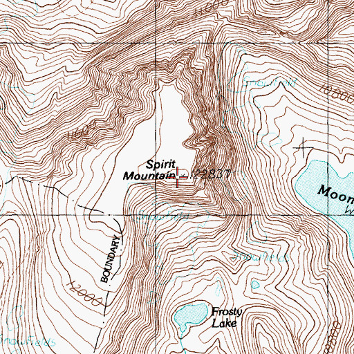 Topographic Map of Spirit Mountain, MT