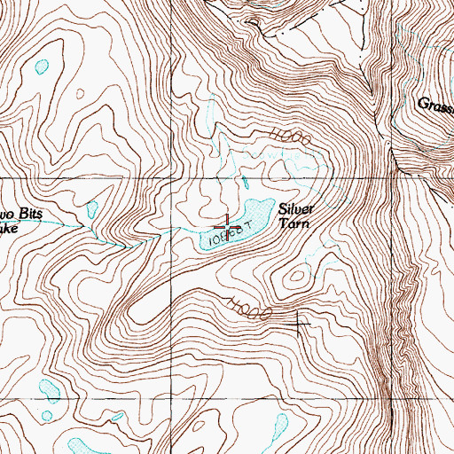 Topographic Map of Silver Tarn, MT