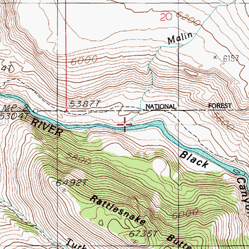 Topographic Map of Malin Creek, MT