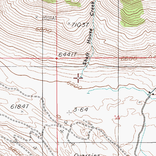 Topographic Map of Shaft House Creek, MT