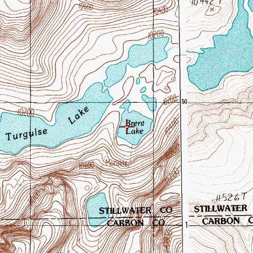 Topographic Map of Brent Lake, MT