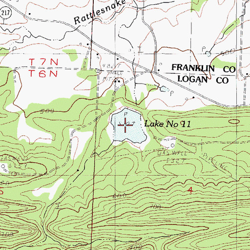 Topographic Map of Sixmile Creek Watershed Site 11 Reservoir, AR