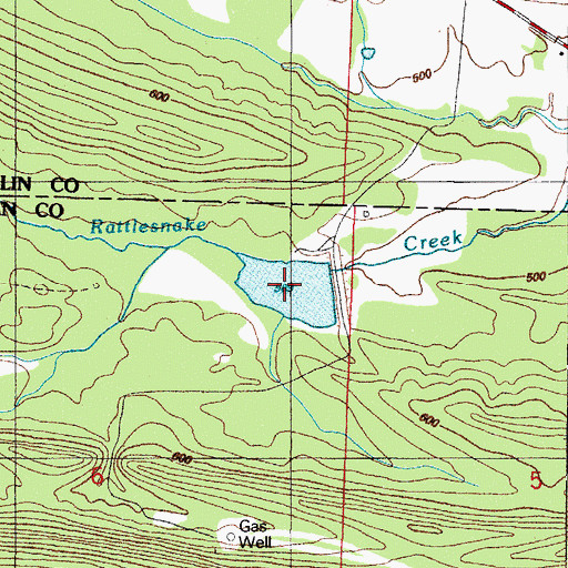 Topographic Map of Sixmile Creek Watershed Site 12 Reservoir, AR