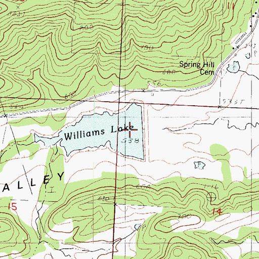 Topographic Map of Sixmile Creek Watershed Site Nine Dam, AR