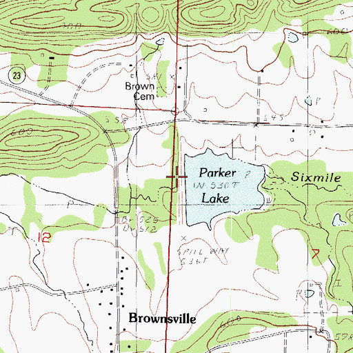 Topographic Map of Sixmile Creek Watershed Site Seven Dam, AR