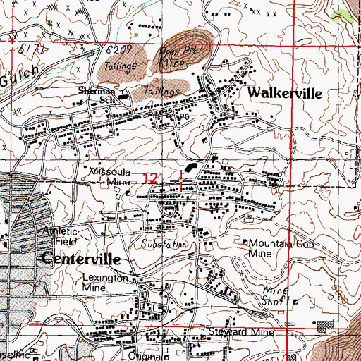 Topographic Map of KJLF-FM (Butte), MT