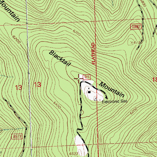 Topographic Map of KALS-FM (Kalispell), MT