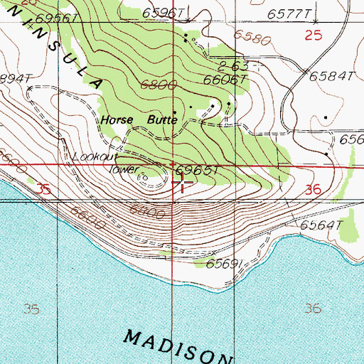 Topographic Map of KRGS-FM (West Yellowstone), MT