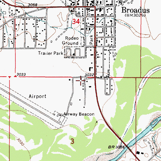 Topographic Map of 05S51E03ABBA01 Well, MT