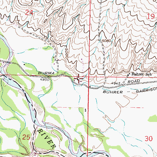 Topographic Map of 04S09W25AAAA01 Well, MT