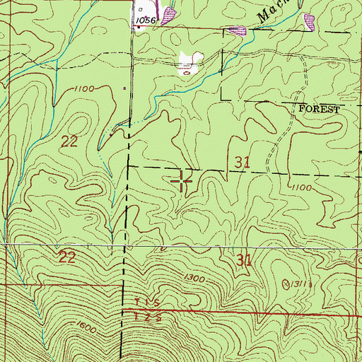 Topographic Map of Reeds Lake, AR