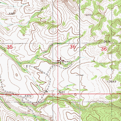 Topographic Map of 01S56E36CBCB01 Well, MT