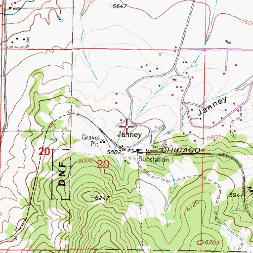 Topographic Map of 02N07W20AC__01 Well, MT