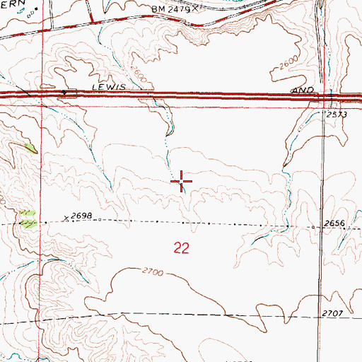 Topographic Map of 06N42E22ACBB01 Well, MT