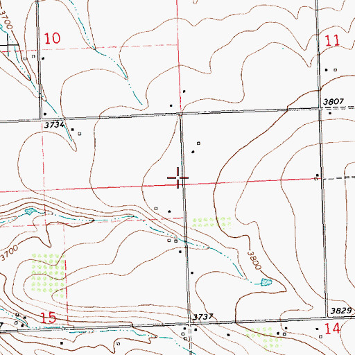Topographic Map of 06N20W14BBBB01 Well, MT