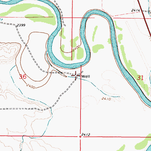 Topographic Map of 07N47E36ADDD01 Well, MT