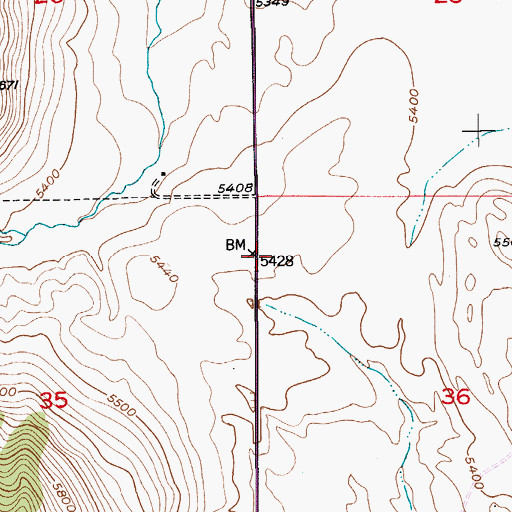 Topographic Map of 07N07E36BB__01 Well, MT