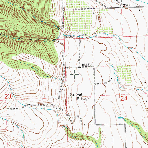 Topographic Map of 08N21W24BCBA01 Well, MT