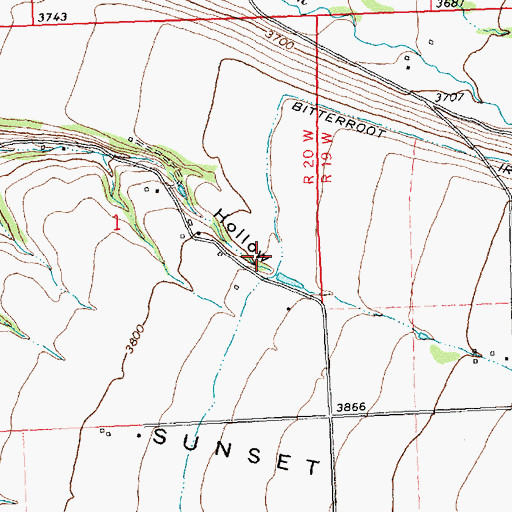 Topographic Map of 08N20W01DABD01 Well, MT