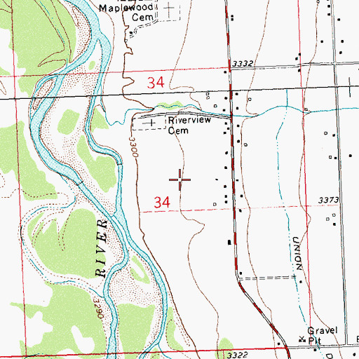 Topographic Map of 09N20W34AC__01 Well, MT