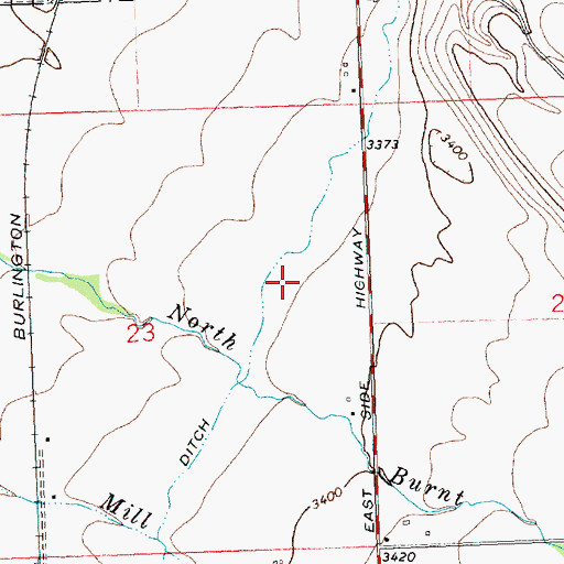 Topographic Map of 09N20W23AD__01 Well, MT