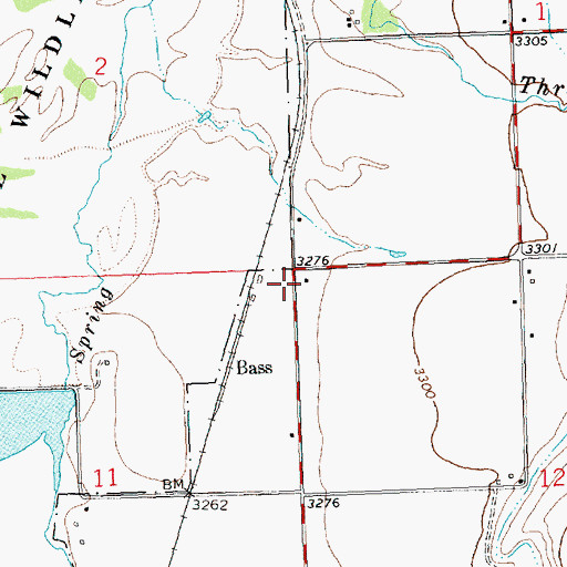 Topographic Map of 09N20W12BBBB01 Well, MT