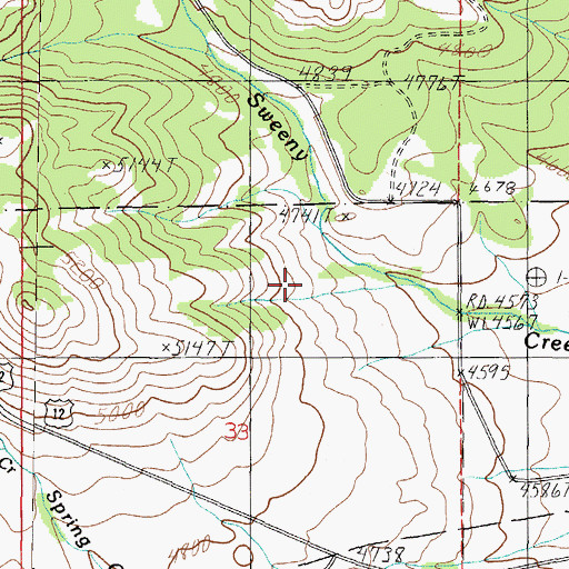 Topographic Map of 10N05W33ABD_01 Well, MT
