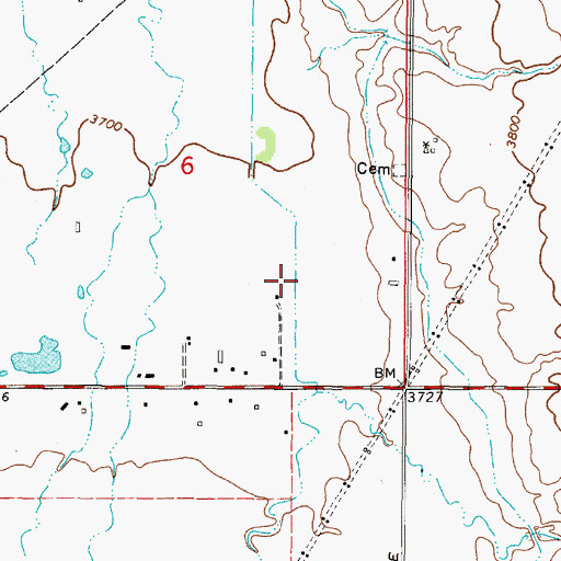 Topographic Map of 10N02W06DDBC01 Well, MT