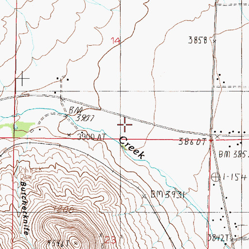 Topographic Map of 11N04W14DCCA01 Well, MT