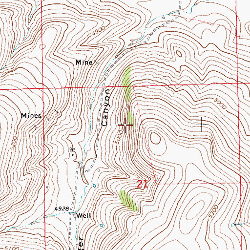 Topographic Map of 12N14E21BA__01 Spring, MT