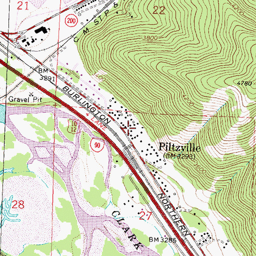 Topographic Map of 13N18W27BAAC04 Well, MT