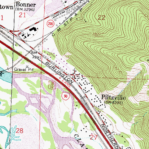Topographic Map of 13N18W22CDCD01 Well, MT