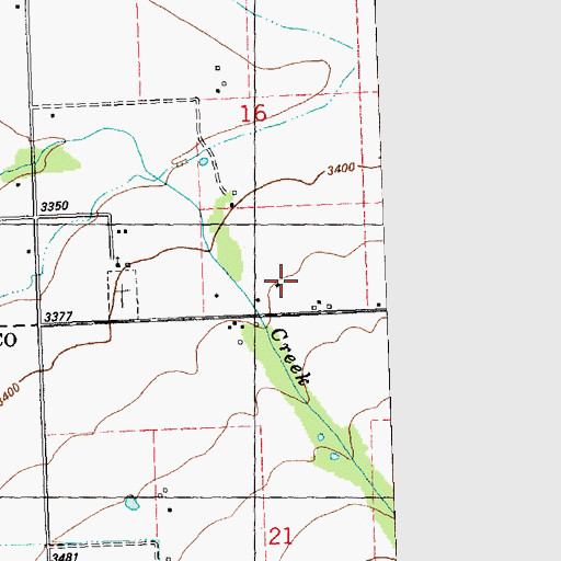 Topographic Map of 16N19W16DDCA01 Well, MT