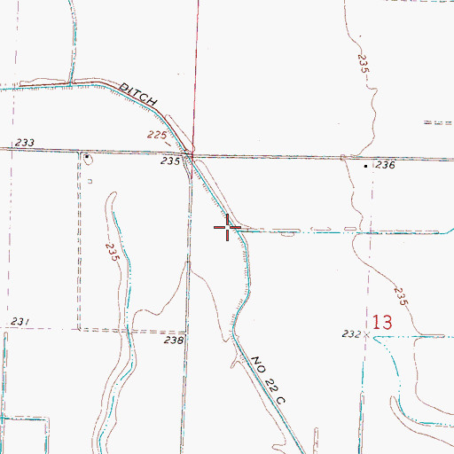 Topographic Map of Ditch Number 22 C, AR