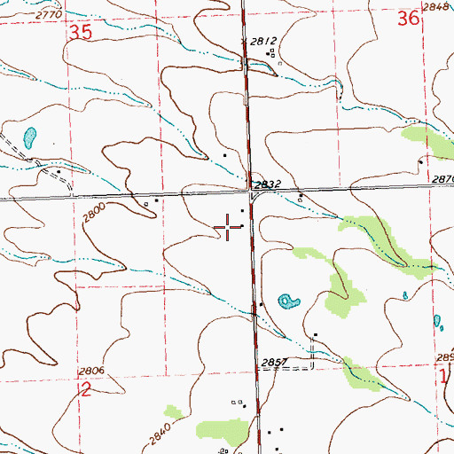 Topographic Map of 18N20W02AAAD01 Well, MT