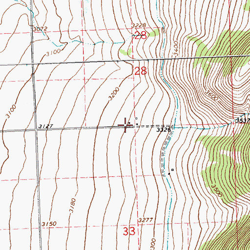 Topographic Map of 19N19W28CDD_01 Well, MT