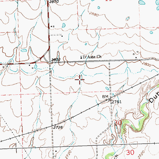 Topographic Map of 19N20W30BABC01 Well, MT