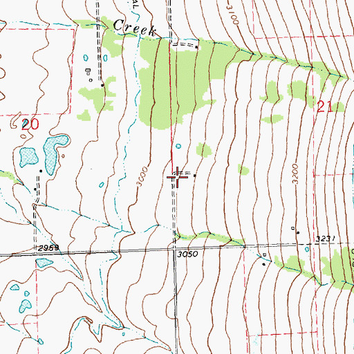 Topographic Map of 19N19W21CBCD01 Well, MT