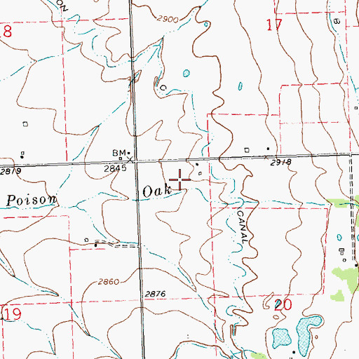 Topographic Map of 19N19W20BBA_01 Well, MT