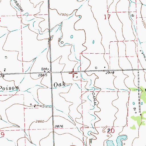 Topographic Map of 19N19W20BBAA01 Well, MT