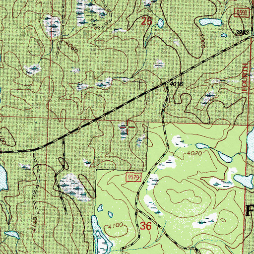 Topographic Map of 20N17W36BAAB01 Well, MT