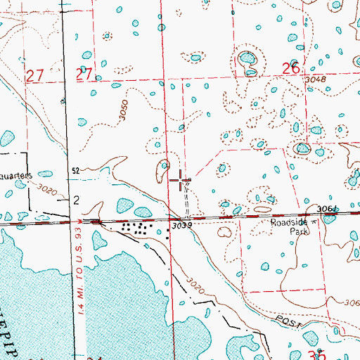 Topographic Map of 20N20W26CCBD01 Well, MT