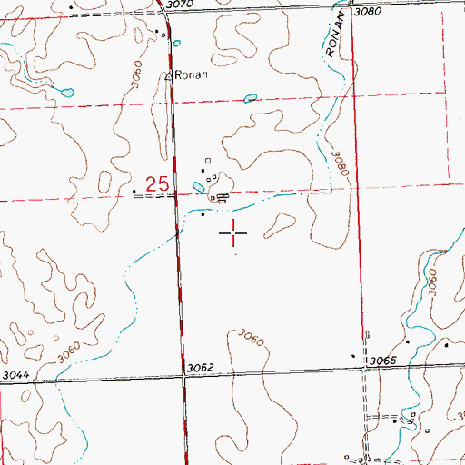 Topographic Map of 21N20W25DBAD02 Well, MT